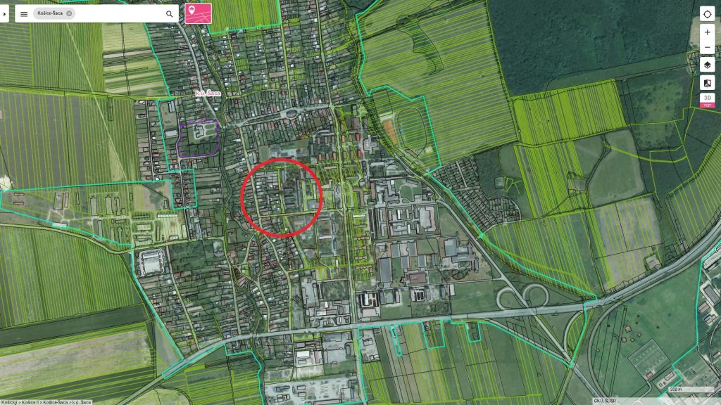 Predaj pozemok 544 m2 parcela C Košice – Šaca – centrum