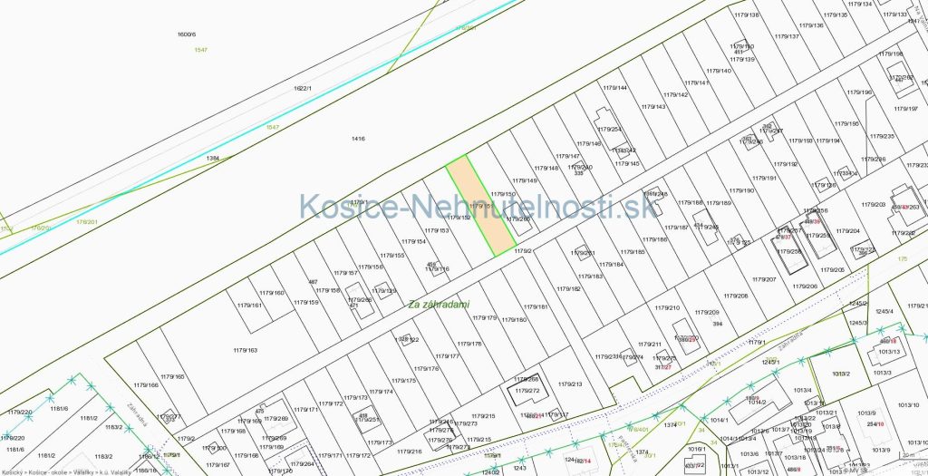 Stavebný pozemok 406 m2 Valaliky pri Košiciach