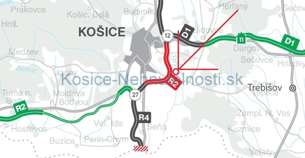 Predaj investičný pozemok 2000 m2 parcela C Košice - Krásna