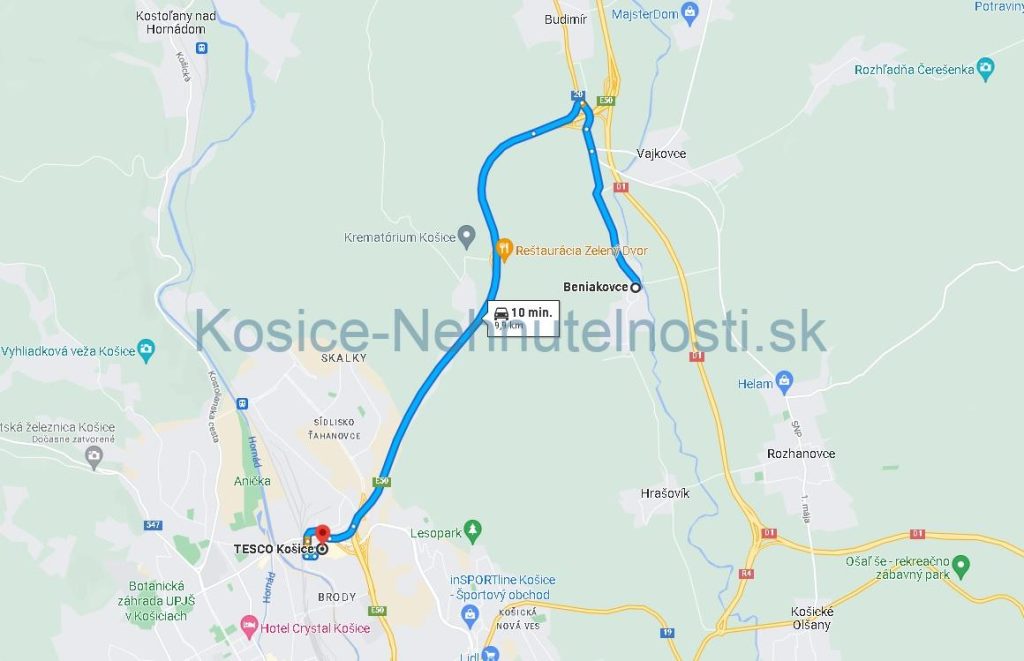 Predaj pozemok 640 m2 Beniakovce - Košice + projekt RD v cene