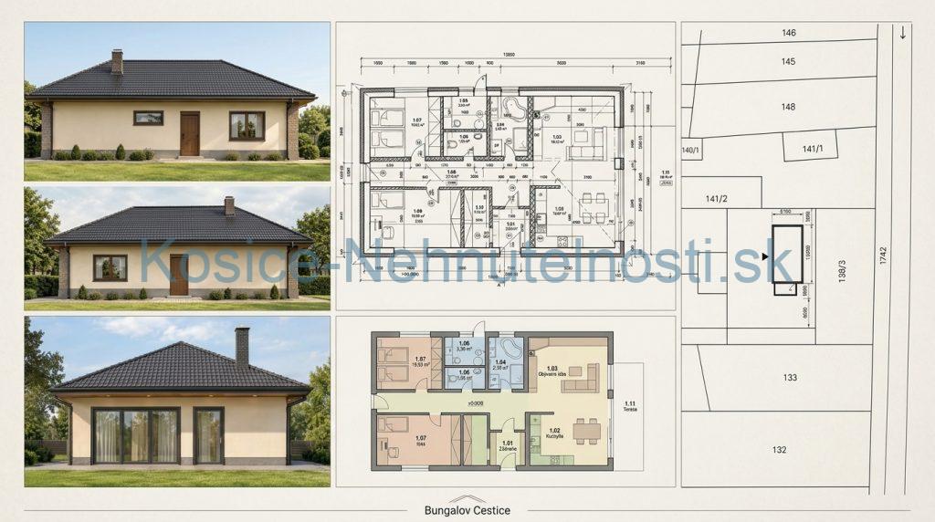 Pozemok 610m2 + projekt RD + stavebné povolenie – Cestice – KE